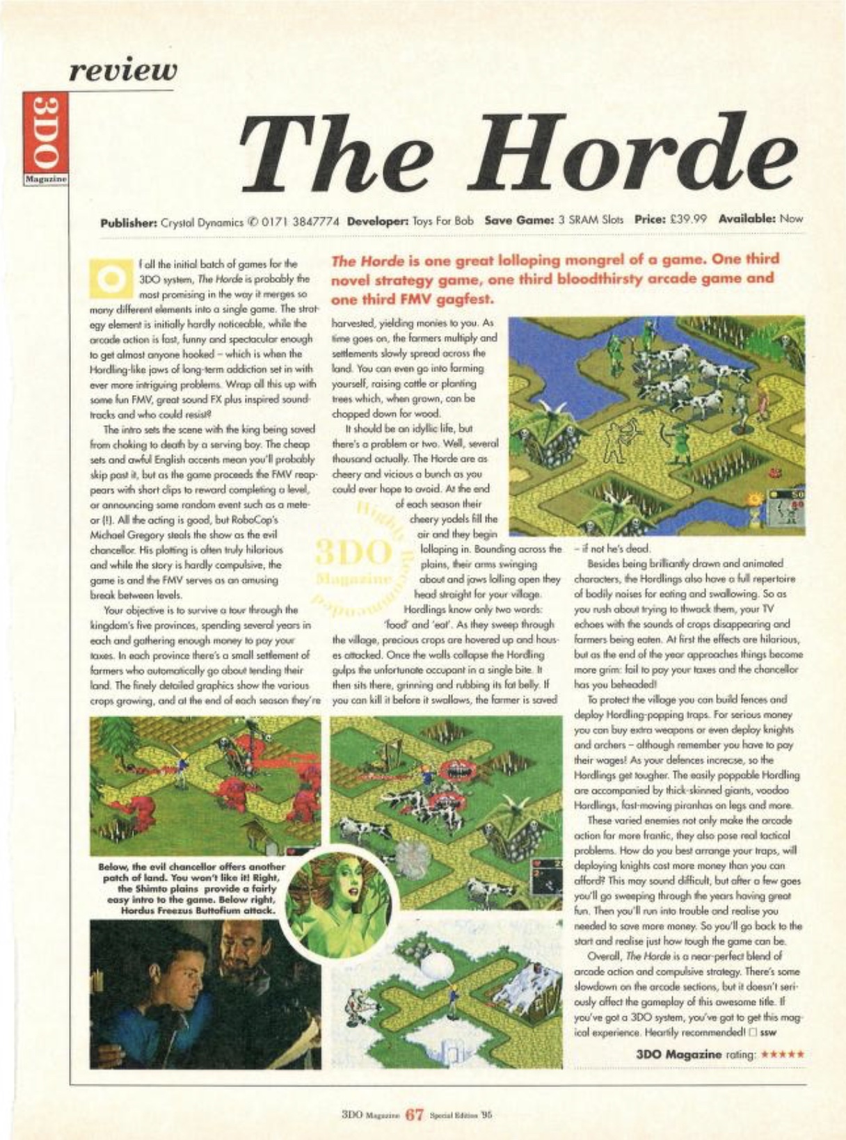 The Horde (3DO) Review from 3DO Magazine, 1995/1996, Issue 1